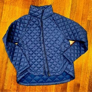 Athleta Whisper Featherless Quilted Puffer Jacket Cya Navy Blue XS